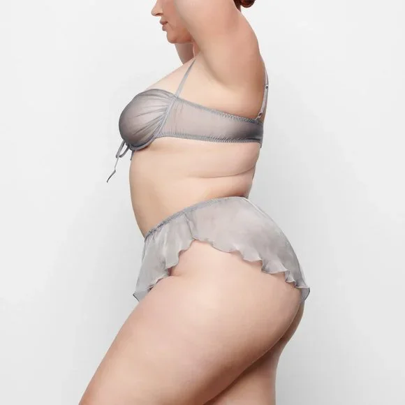 SKIMS Romance Garter Bikini Charcoal Womens XL - Picture 15 of 16